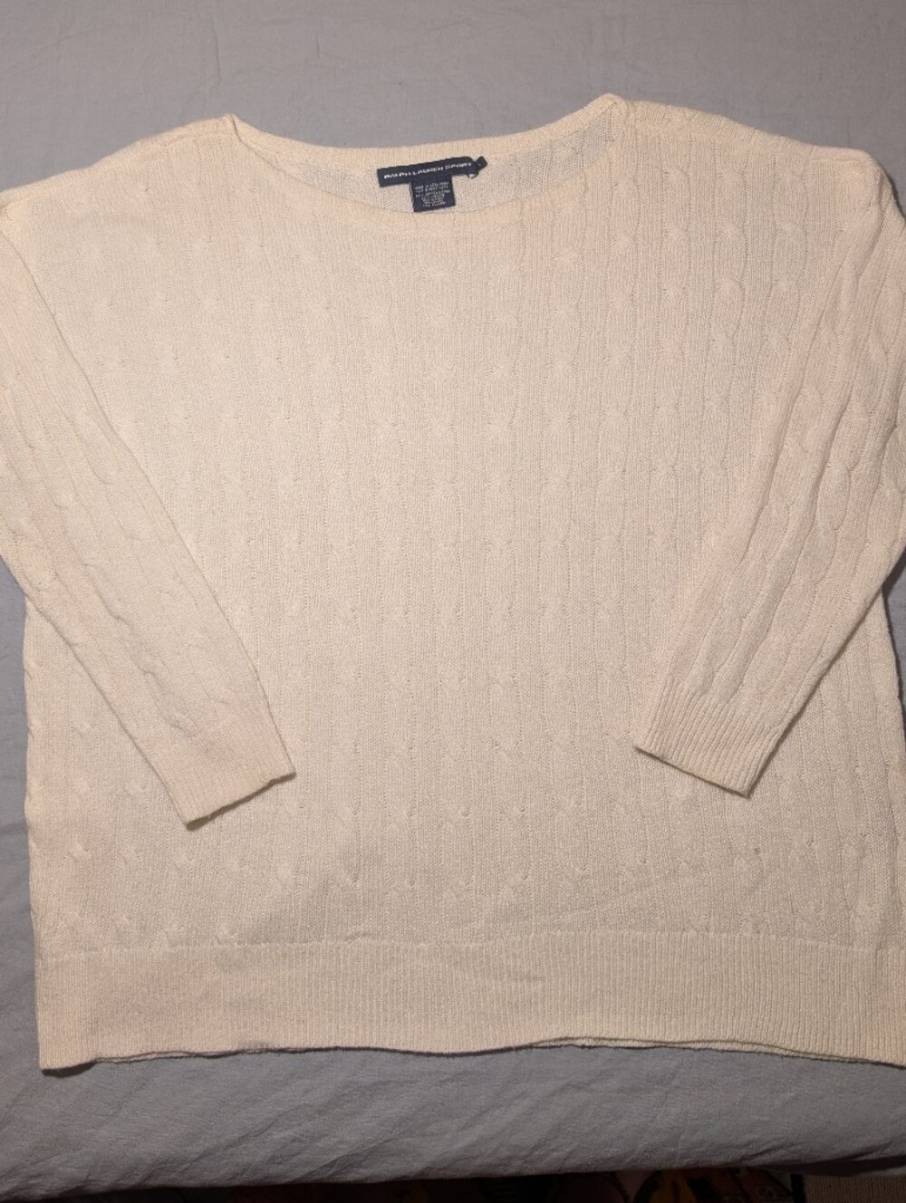 Vintage Ralph Lauren Sport White Lightweight Angora Blend Sweater